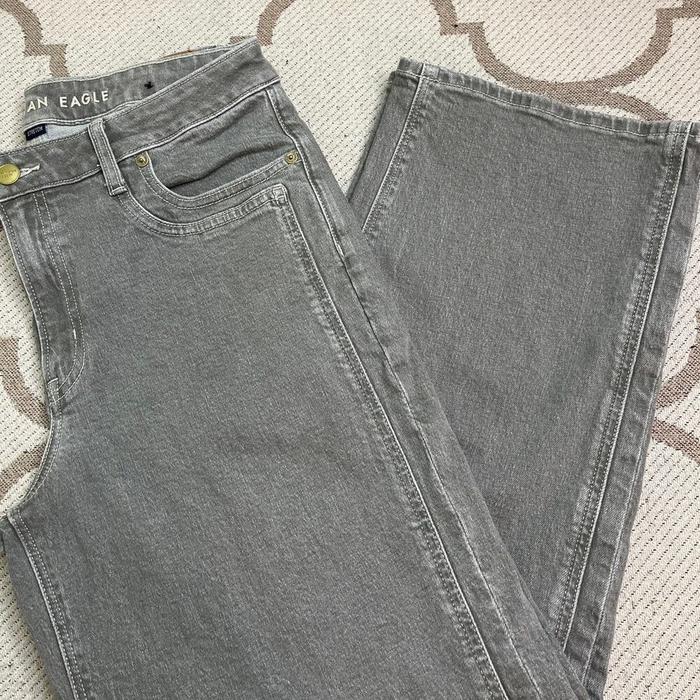 American Eagle Outfitters Stretch High-Waisted Stovepipe Gray Jean,size 10 short